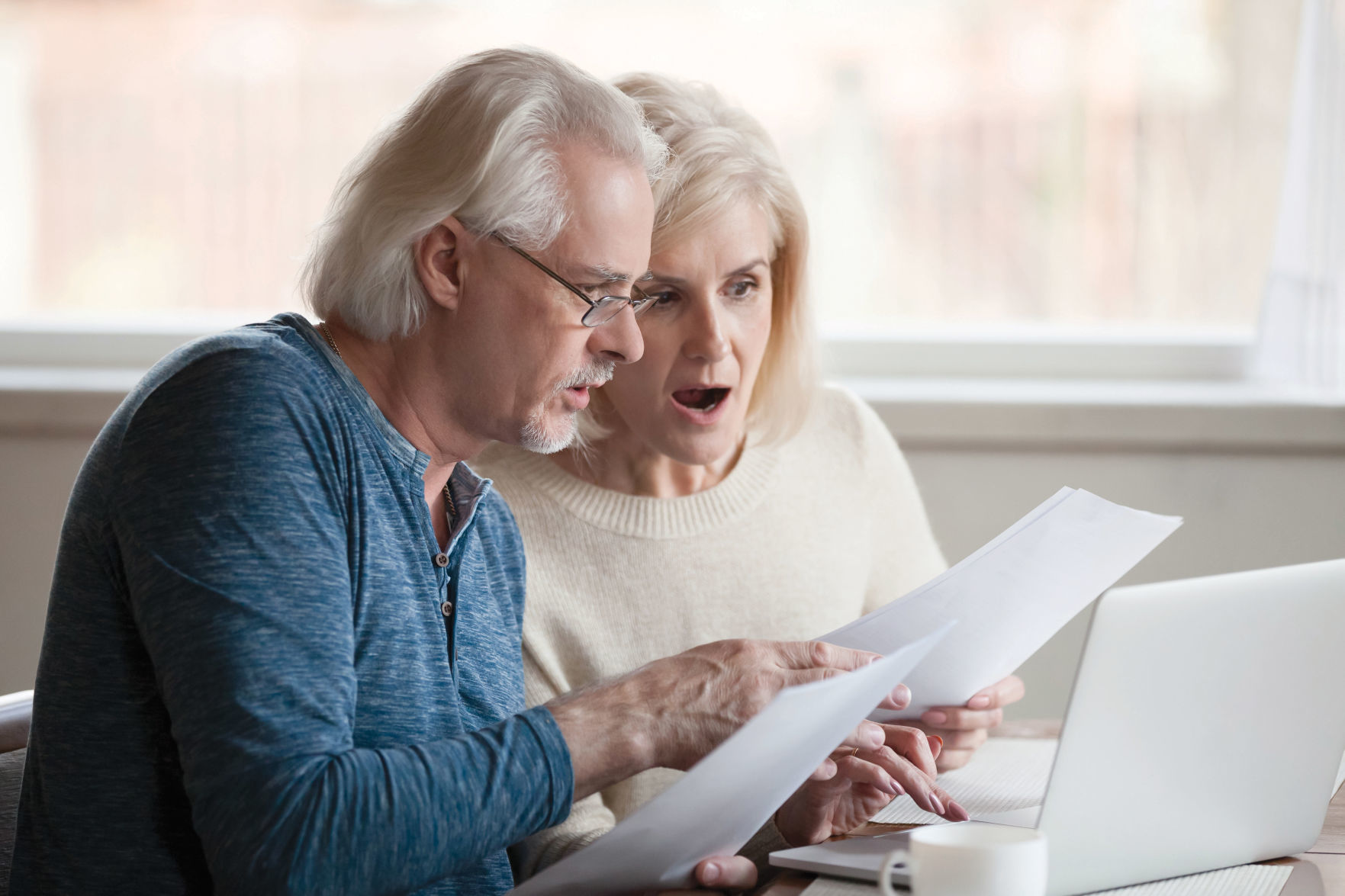 Concerned aged couple shocked by information online
